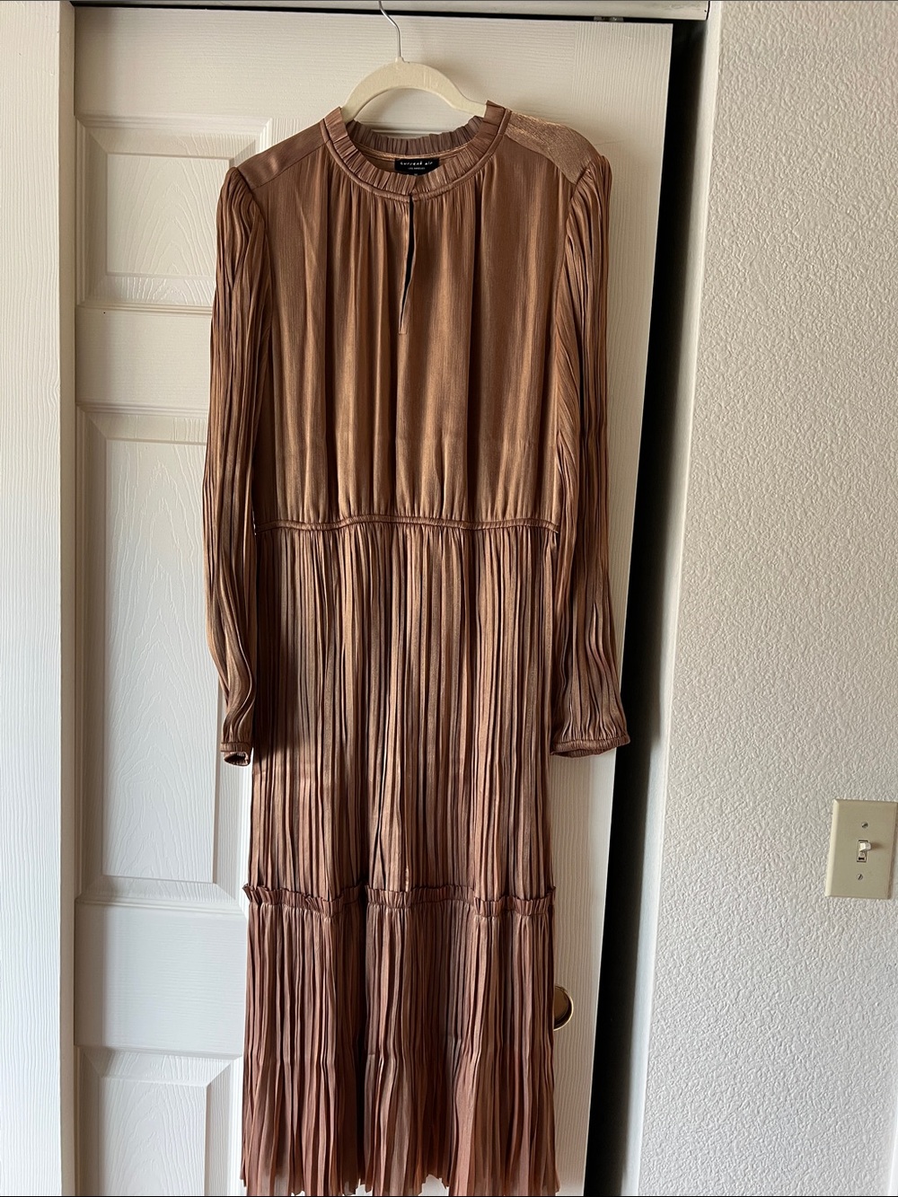 Current Air Pleated Maxi Dress - Brown
